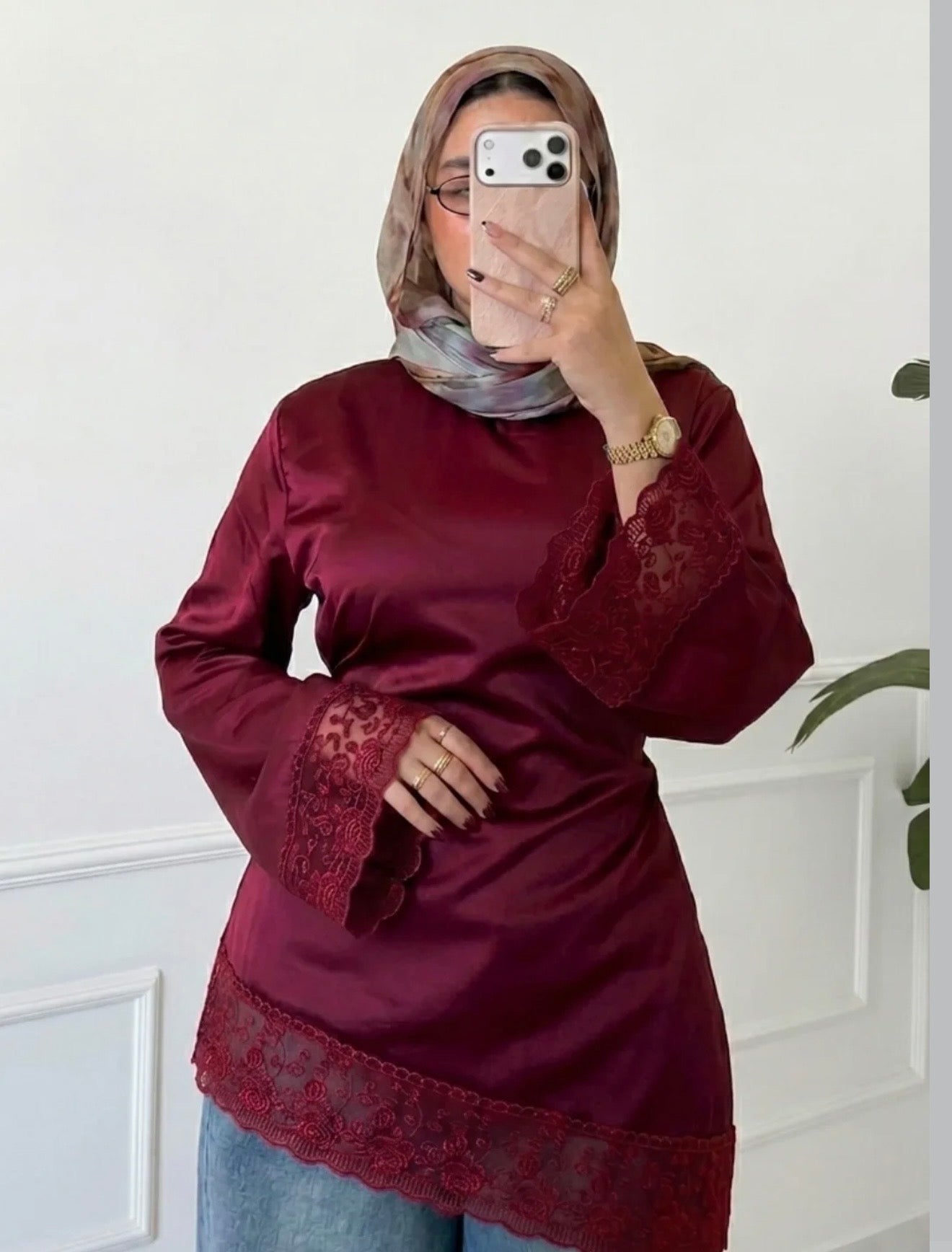 ✨ Blouse Satin Dentelle — Élégance & Confort